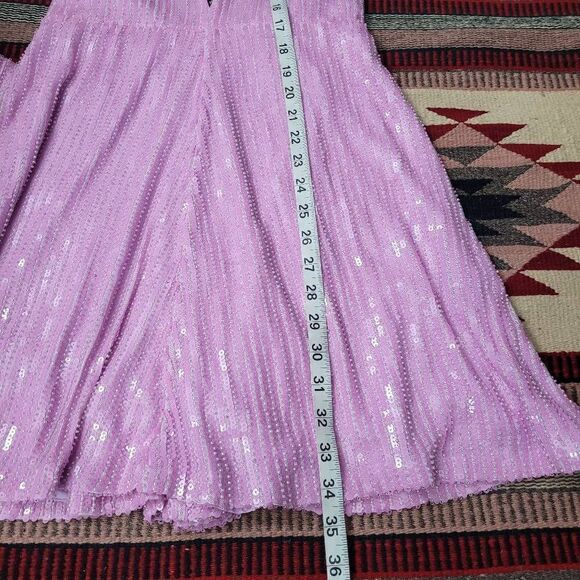 NWT Misha Collection Tia Mini Dress Sz‎ 4 Sleeveless Beaded Sequins V Neck LiLac - Picture 10 of 14